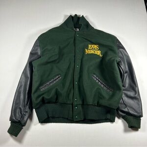 VTG DeLong Varsity Jacket Mens XL Green Wool Letterman Made USA Lucas & Mercier